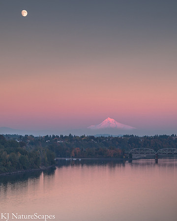 Pretty in Pink - Mt Hood from St Johns Bridge