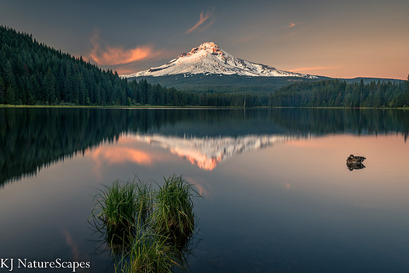 Enjoying the sunset at Trillium Lake